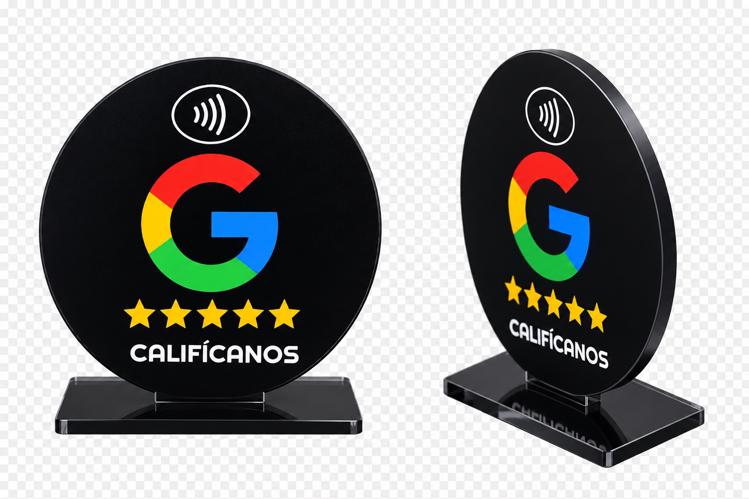 Módulo Pro NFC circular negro para reseñas de Google